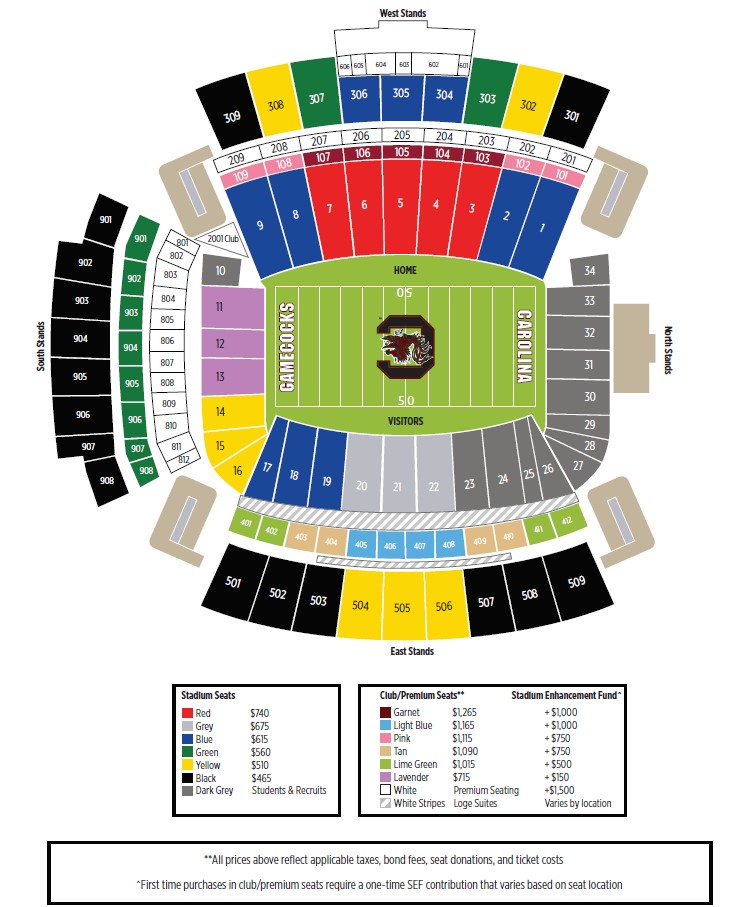 South Carolina Football Stadium Seating Chart