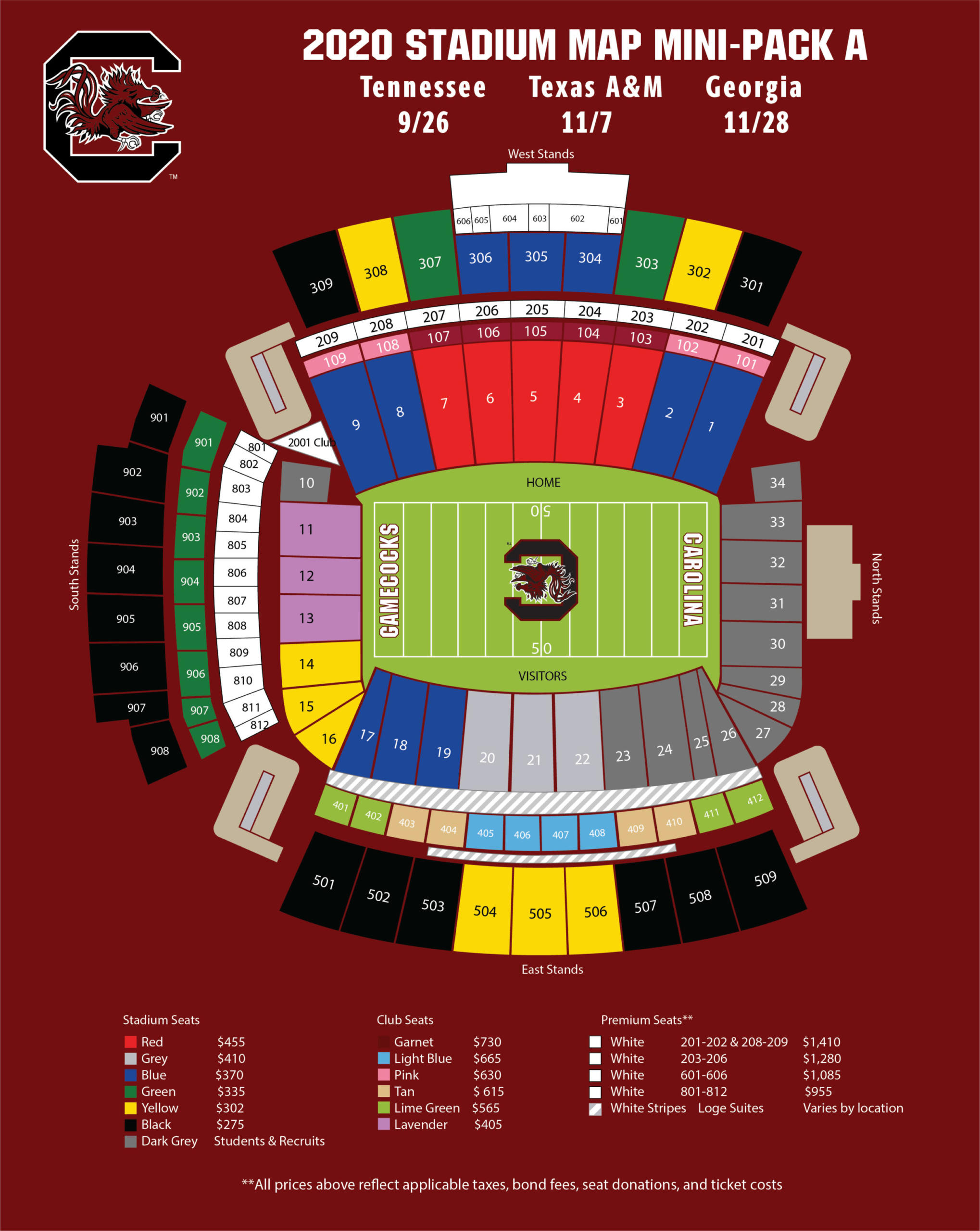 Gamecock Football Stadium Seating Chart